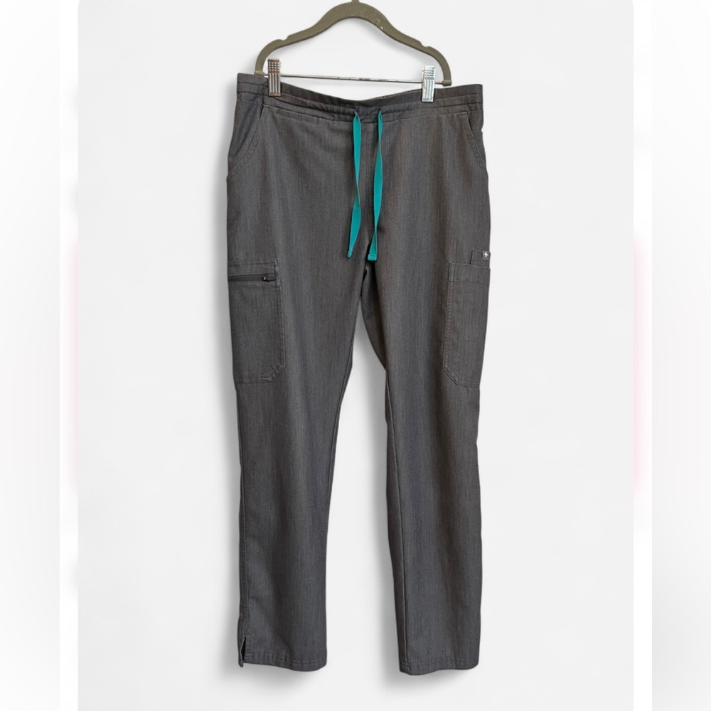 FIGS Yola Elastic Waistband Skinny Scrub Pants Graphite Size S Petite